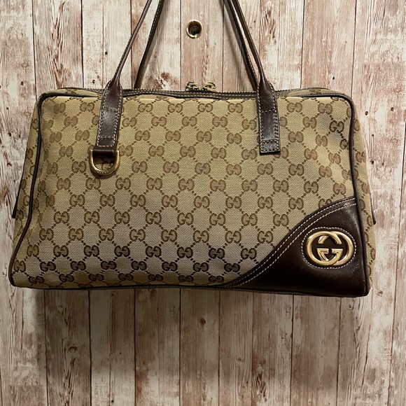 Gucci Beige and Brown Signature shoulder bag , original - Picture 6 of 16